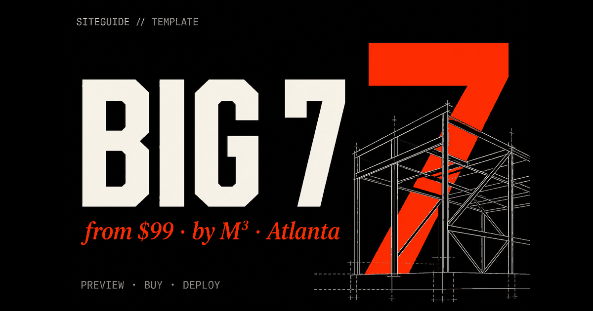 SiteGuide Big 7 Construction template preview card