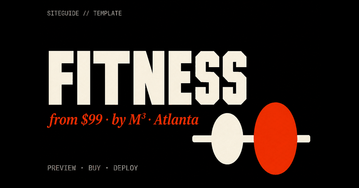 SiteGuide Baseline Athletic Club template preview card
