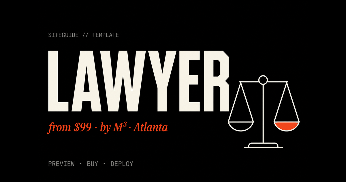 SiteGuide Ridge Legal template preview card