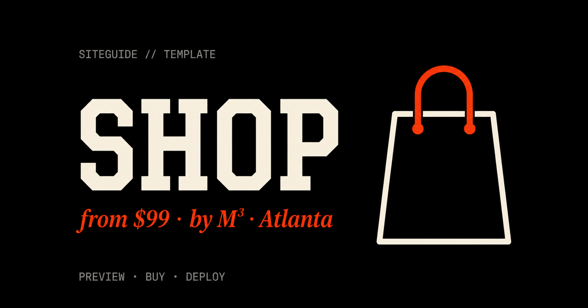 SiteGuide Field Supply Co storefront template preview card