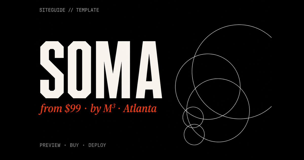 SiteGuide Soma Studio template preview card