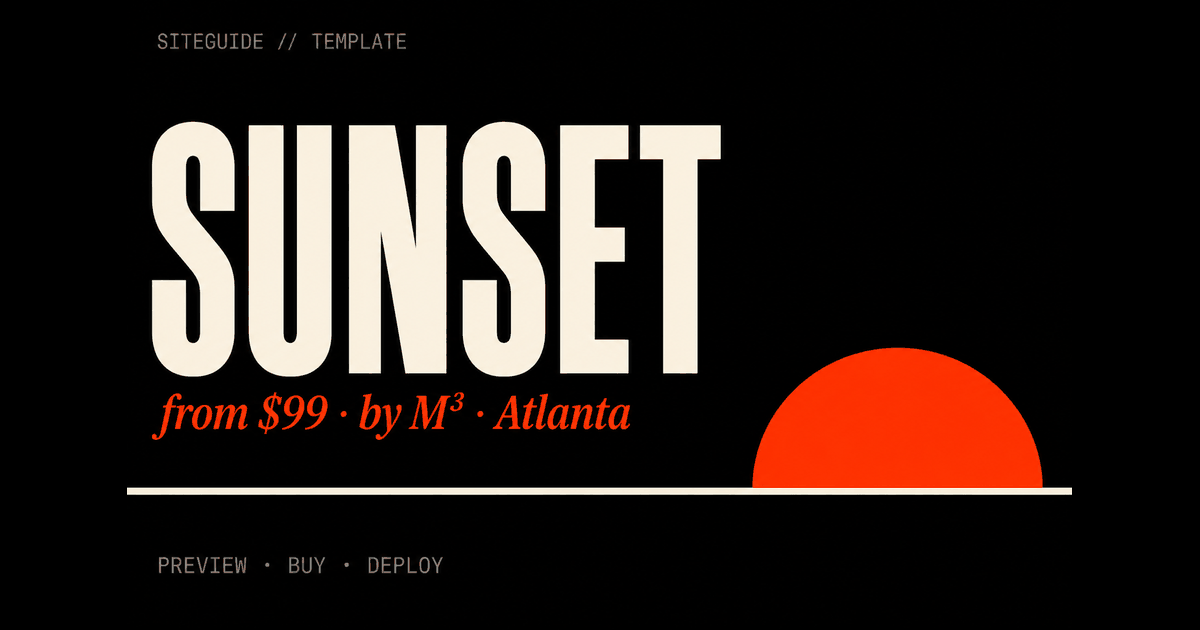 SiteGuide Sunset and Vine template preview card